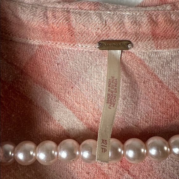 Free People Gracie Slip Dress in Pink Plaid with Oversized Button Up Shirt. XS - Picture 5 of 7